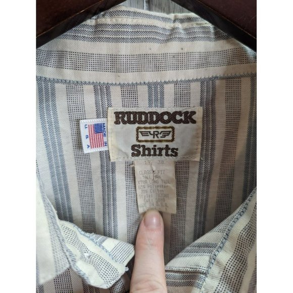 Vintage Flying R Ruddock Pearl Snap Western Shirt Men's 13 38 Extra Long Tail - Picture 7 of 7